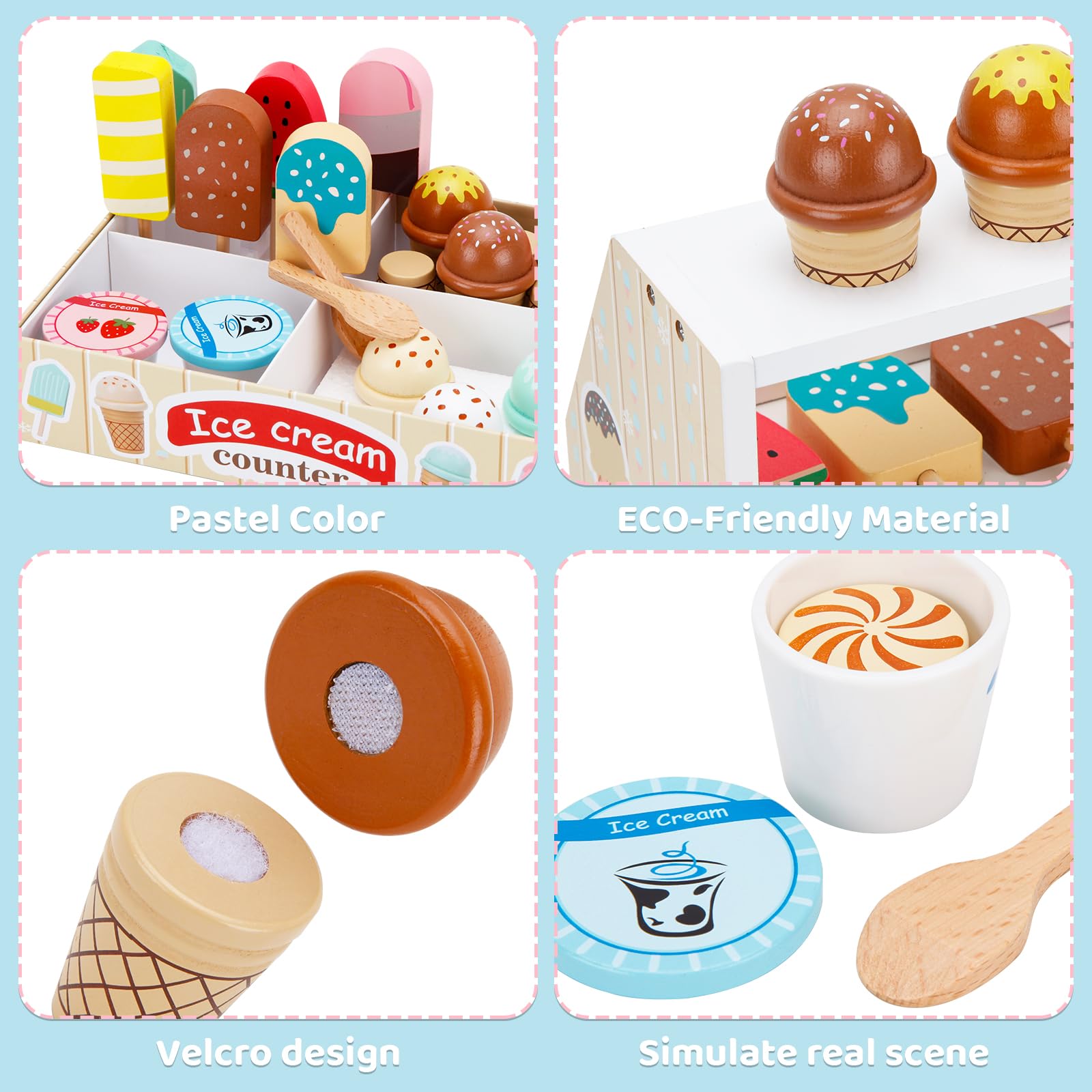 ZJEFUNS wooden scoops enabling tactile scooping play