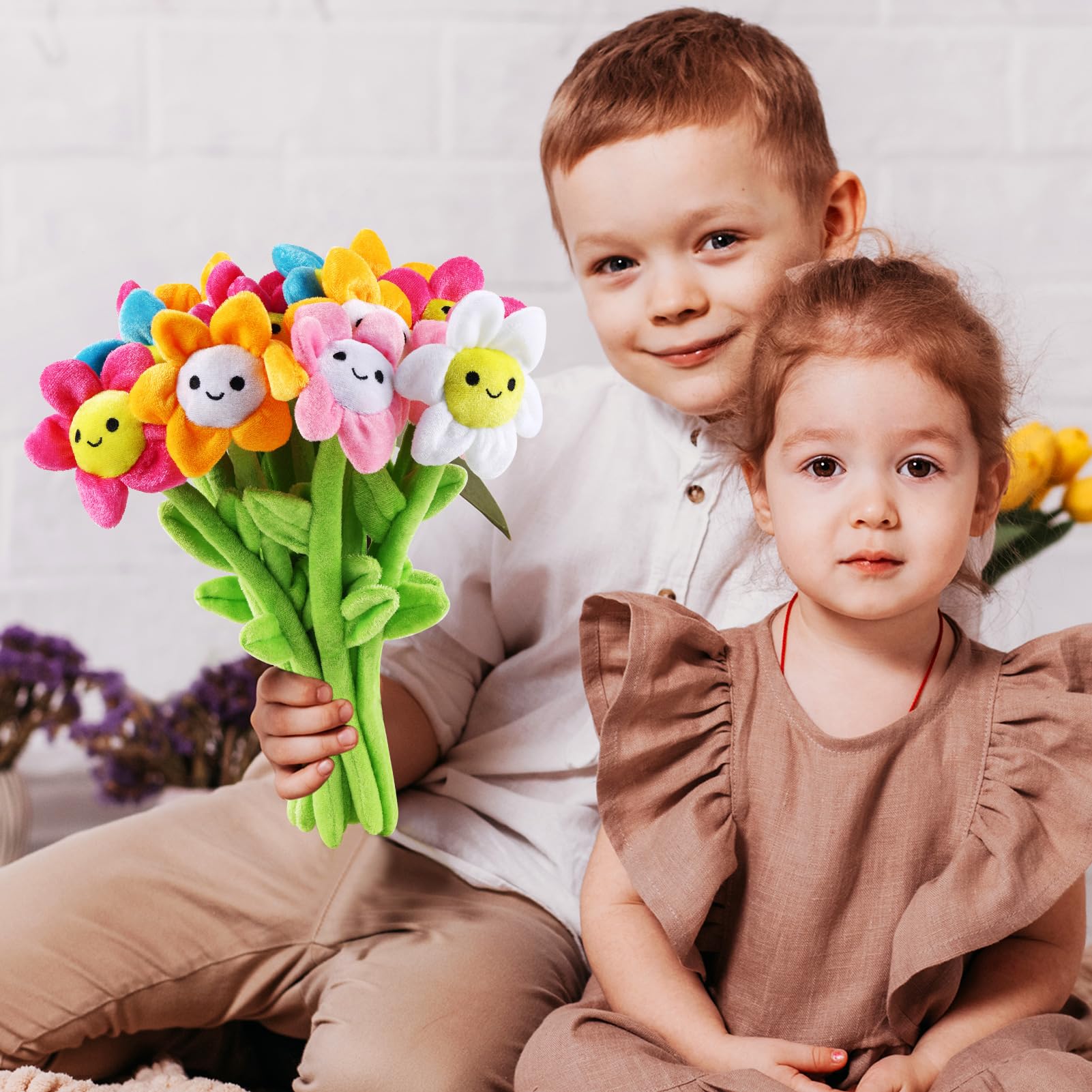 ZJoey gift set plush daisies for birthdays, Mother's Day, or Valentine's