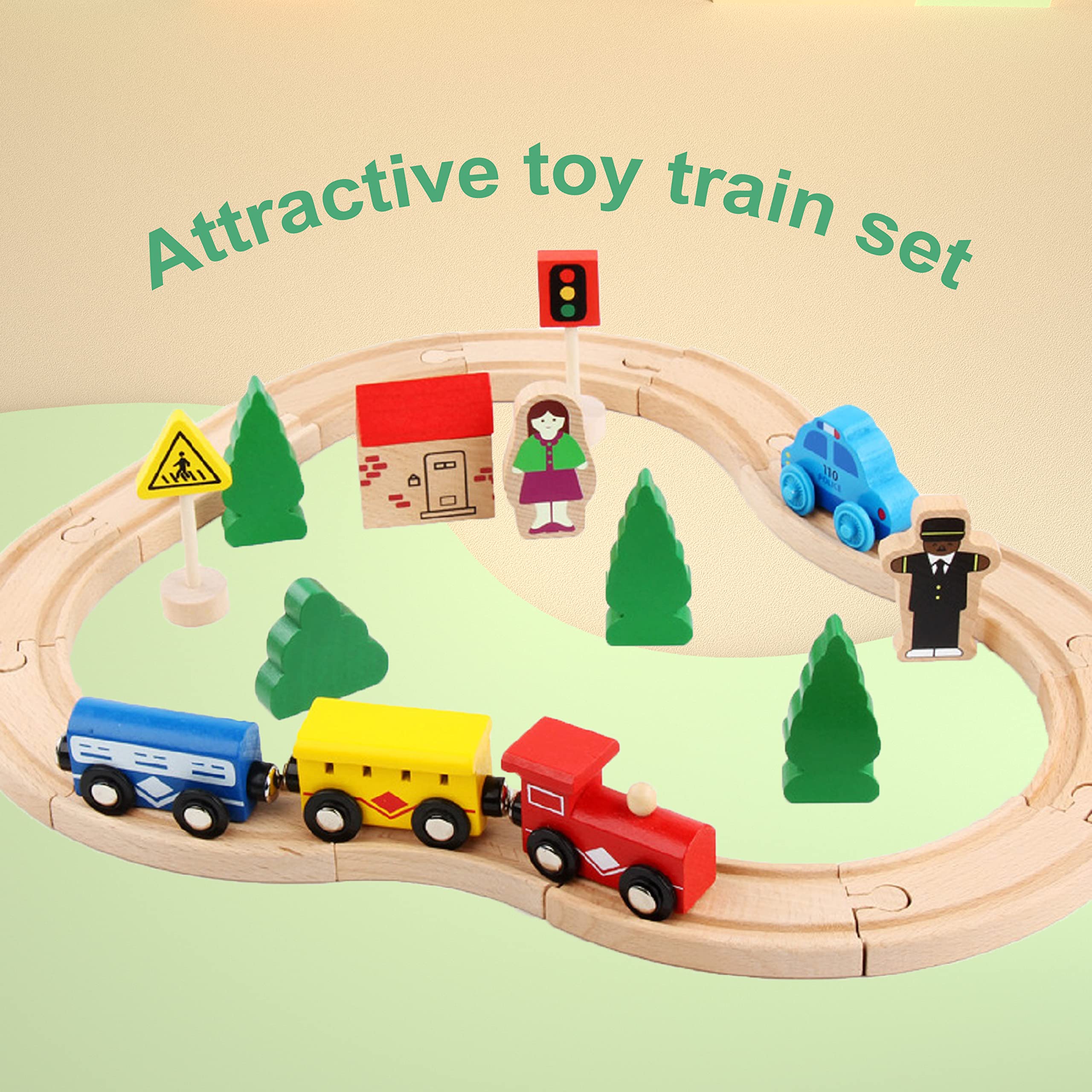 ZKKEIIE premium wooden rail set feels sturdy and safe for toddlers.