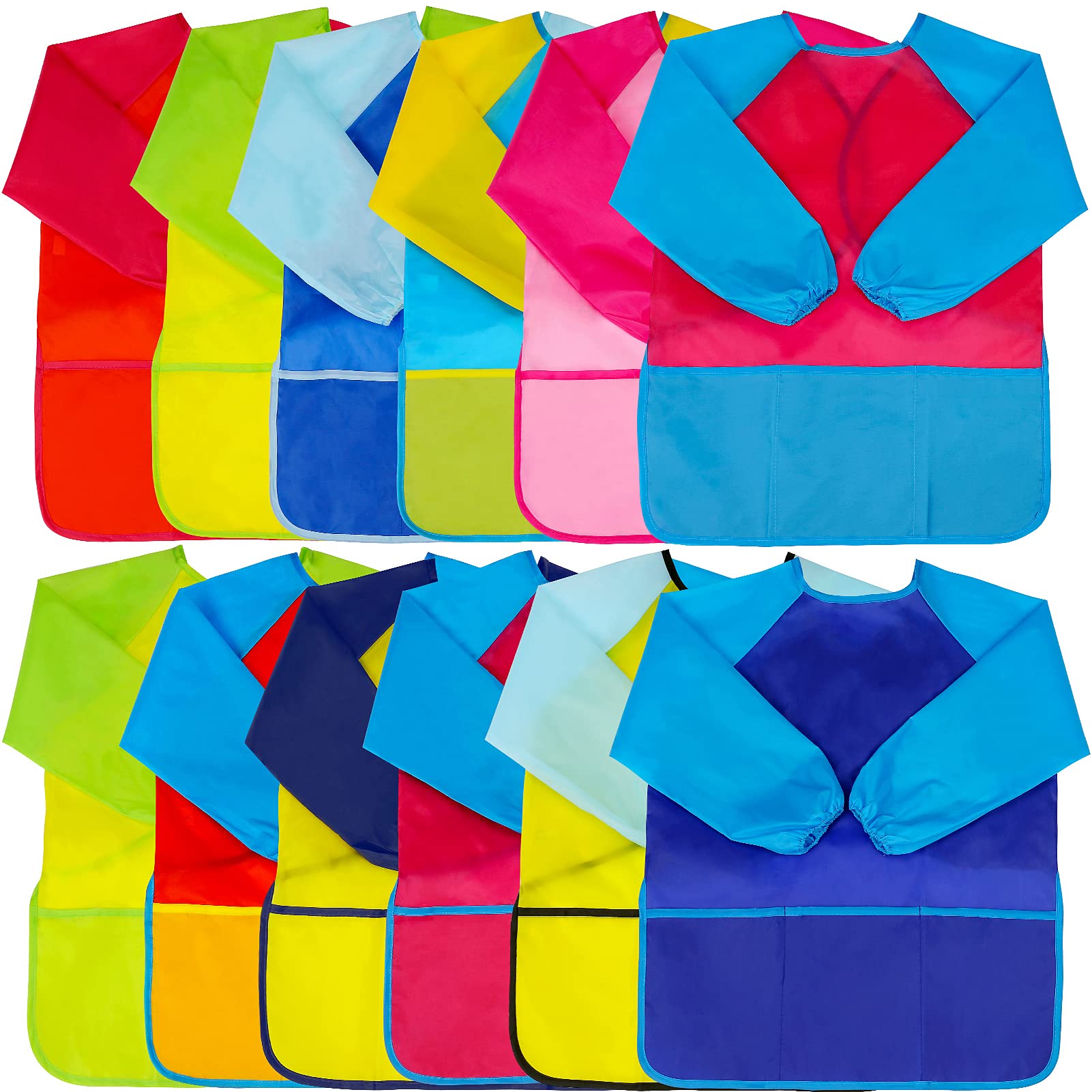 Zkptops waterproof long sleeve kids art smocks protect clothing during painting sessions