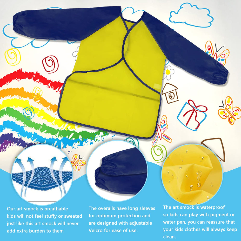 Zkptops kids smock with adjustable velcro closure for easy on and off.