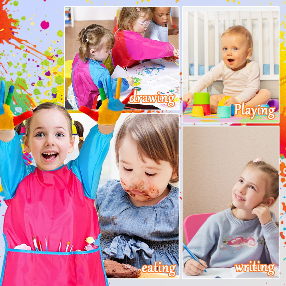 Zkptops six pack smocks ideal for multiple children or daily use.