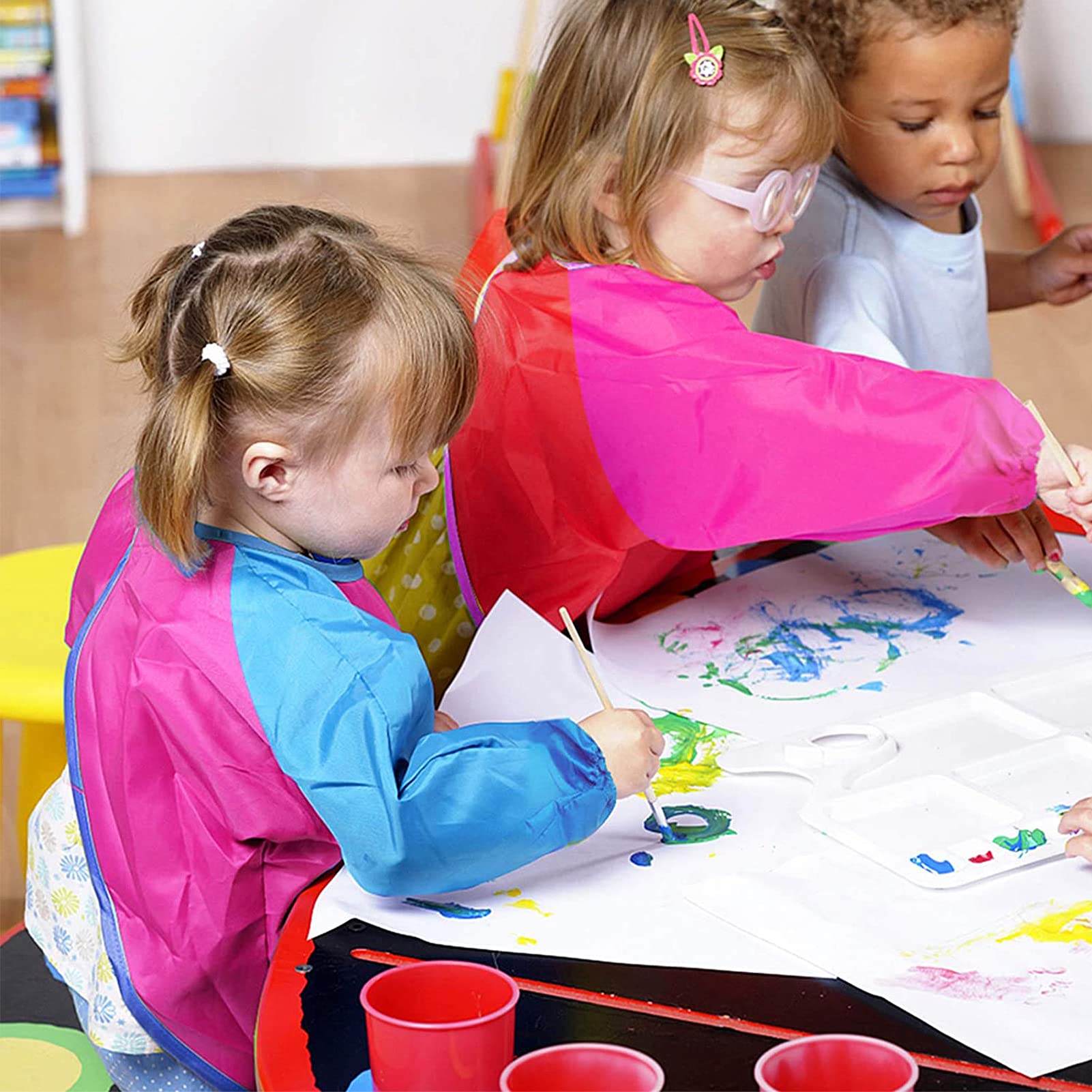 Zkptops toddler art smock keeps clothes clean during crafts