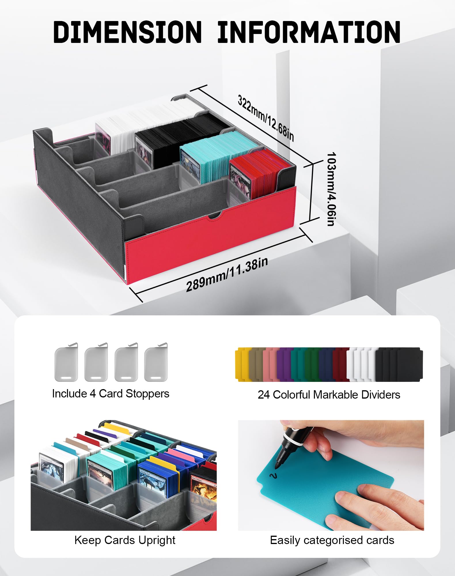 ZLCA box includes 24 writable dividers for easy card sorting.