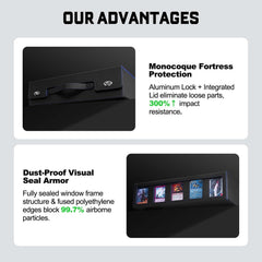 ZLCA dust-sealed display window protects cards from dust and moisture