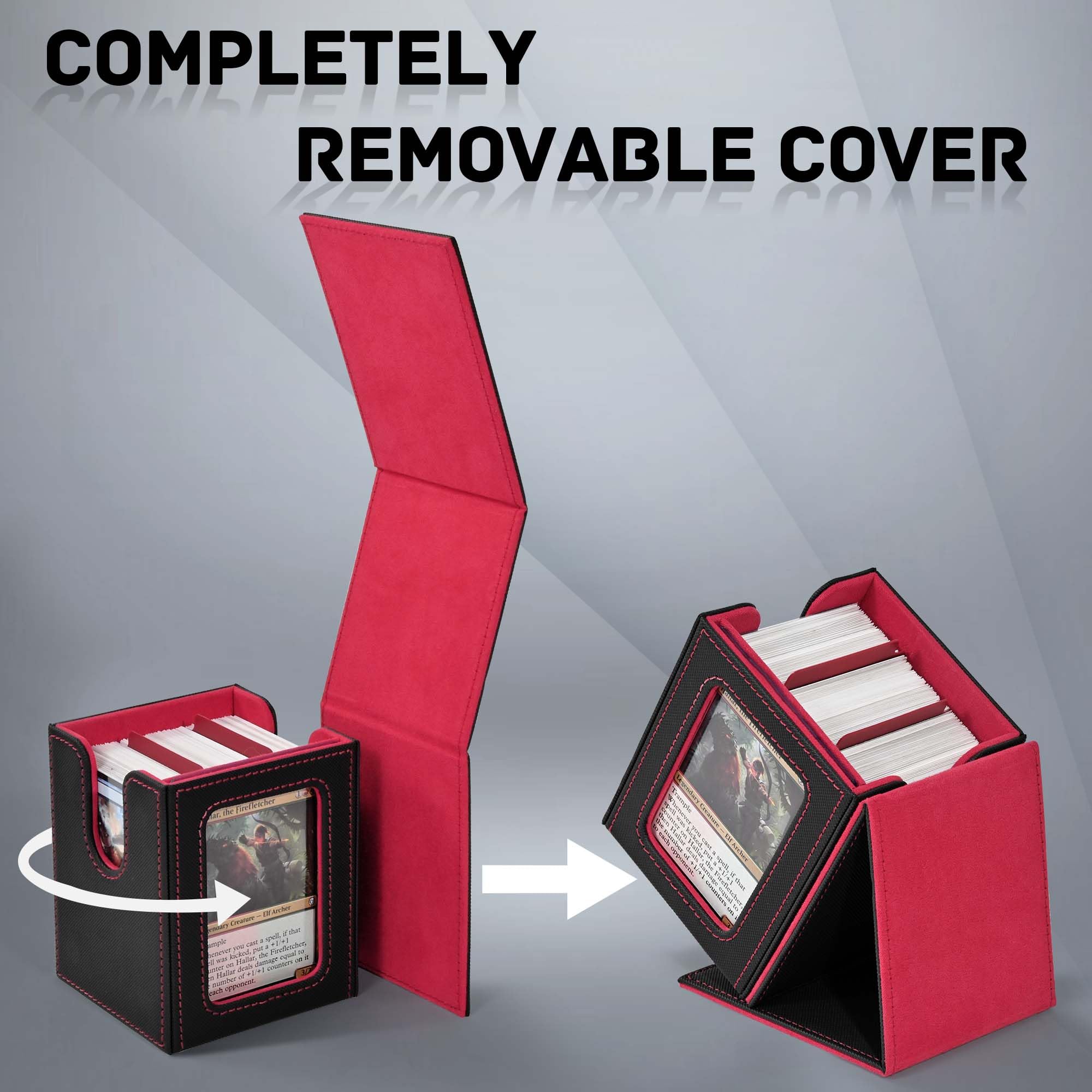 Holds 100+ double-sleeved cards for organized, portable play.