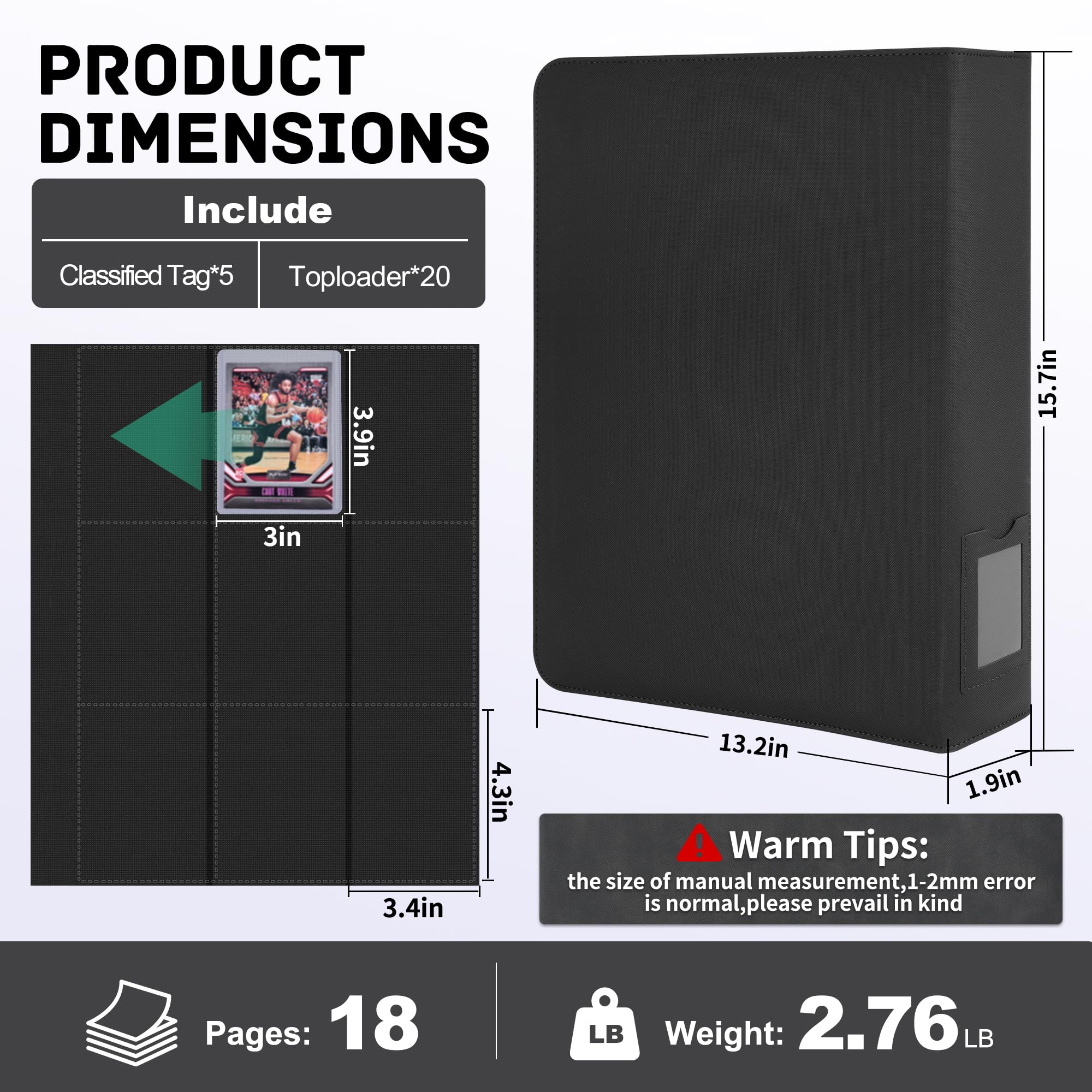 ZLCA binder compatible with 3x4 loaders for MTG and TCG cards