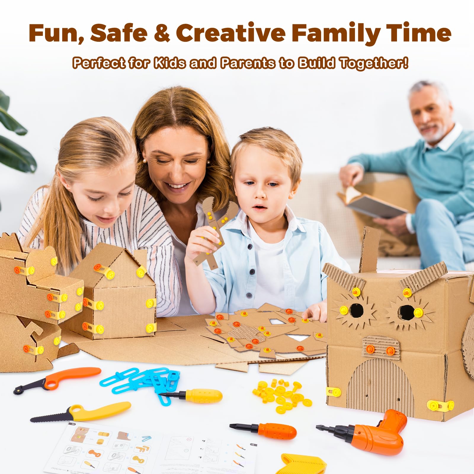 ZLemma 124-piece construction set covers cutting, punching, and assembling in one kit.