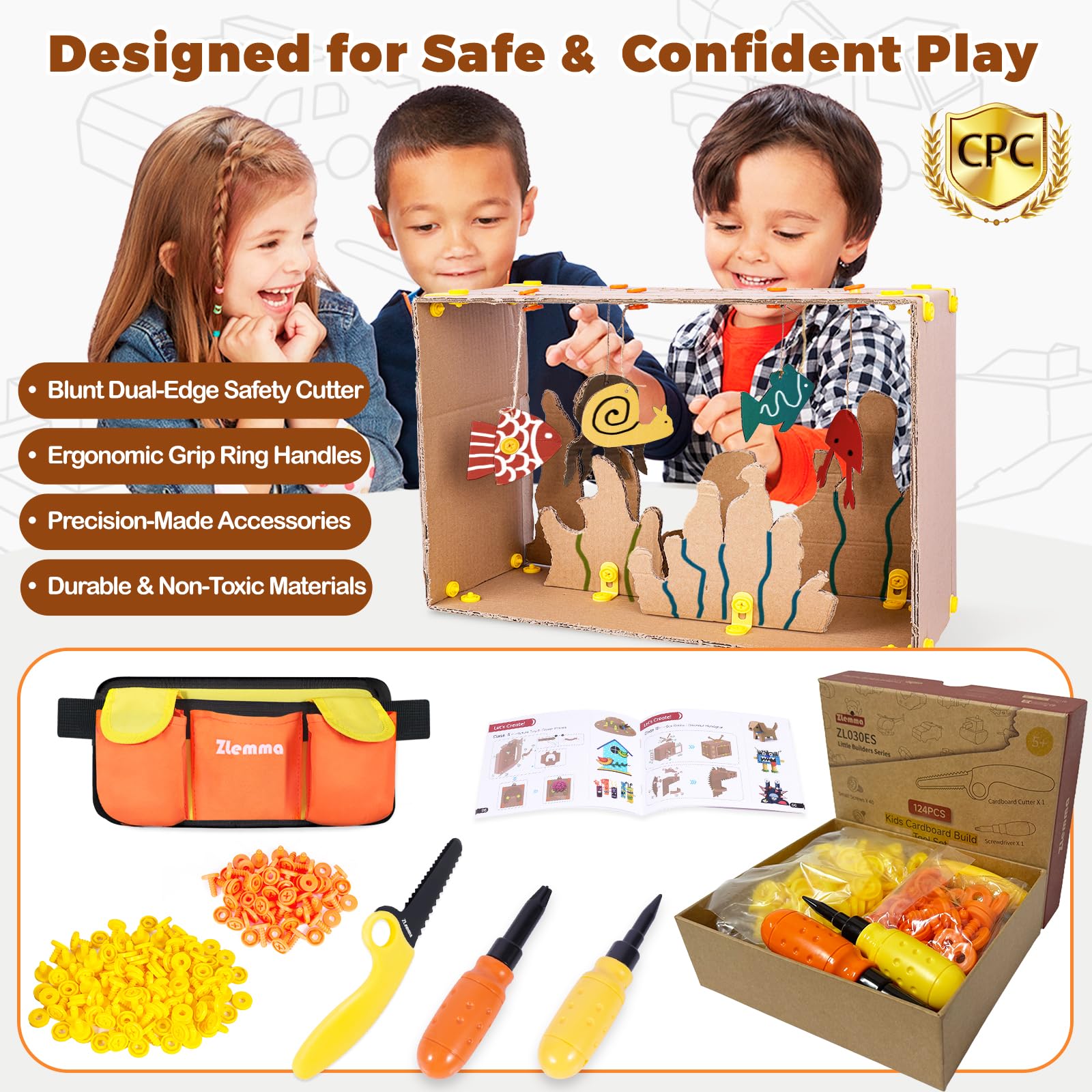 ZLemma cardboard hole punch enables precise piece creation for assemblies.