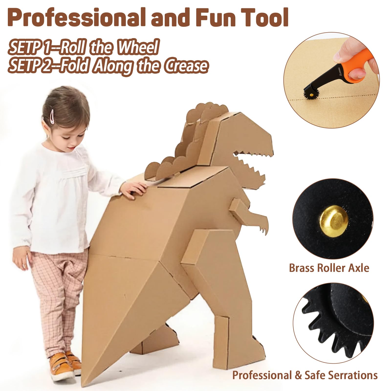 ZLemma Cardboard Tool Kit open with kid-friendly handles for easy crafting.