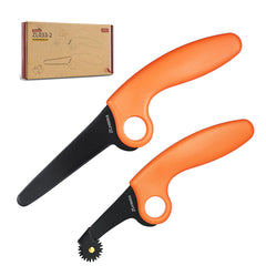 ZLemma Kids cardboard saw in use for safe, precise cuts.