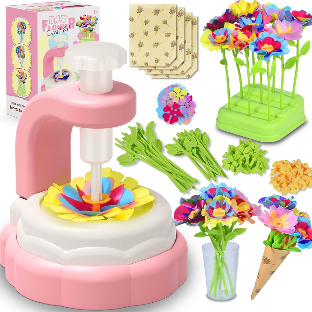 ZLHPJY Flower Bouquet Kit assembly showing petals and stems for creative DIY projects.