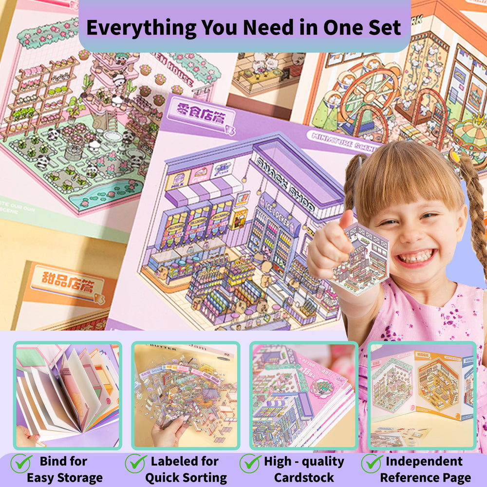 Zlineviy DIY 3D room stickers close-up showing detailed textures and depth