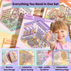 Zlineviy DIY 3D room stickers close-up showing detailed textures and depth