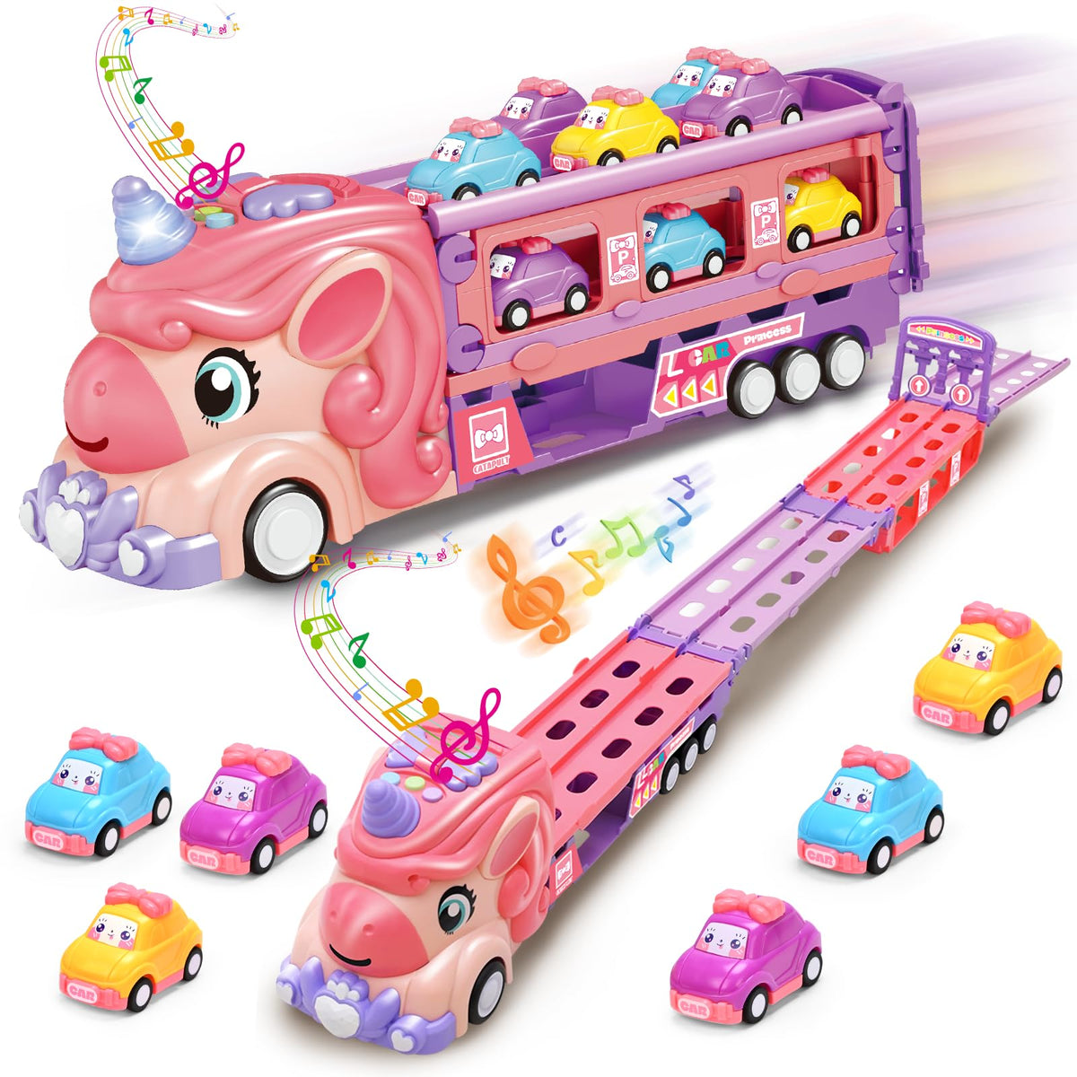 Zlreswer car toy truck for toddlers with bright colors and easy grip.