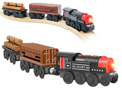 Z MAYABBO motorized train locomotive for engaging wooden track play