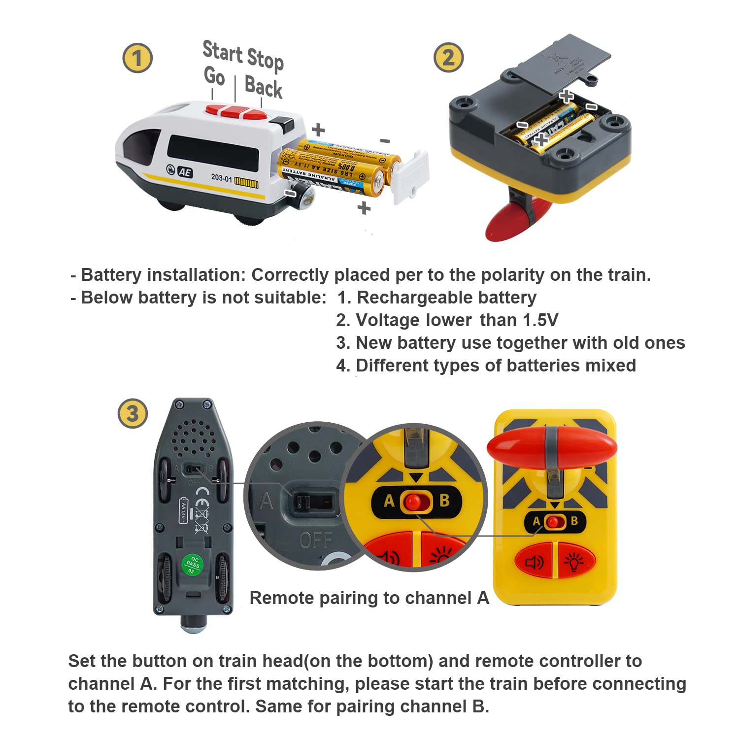 Z MAYABBO remote control unit with buttons for forward and reverse