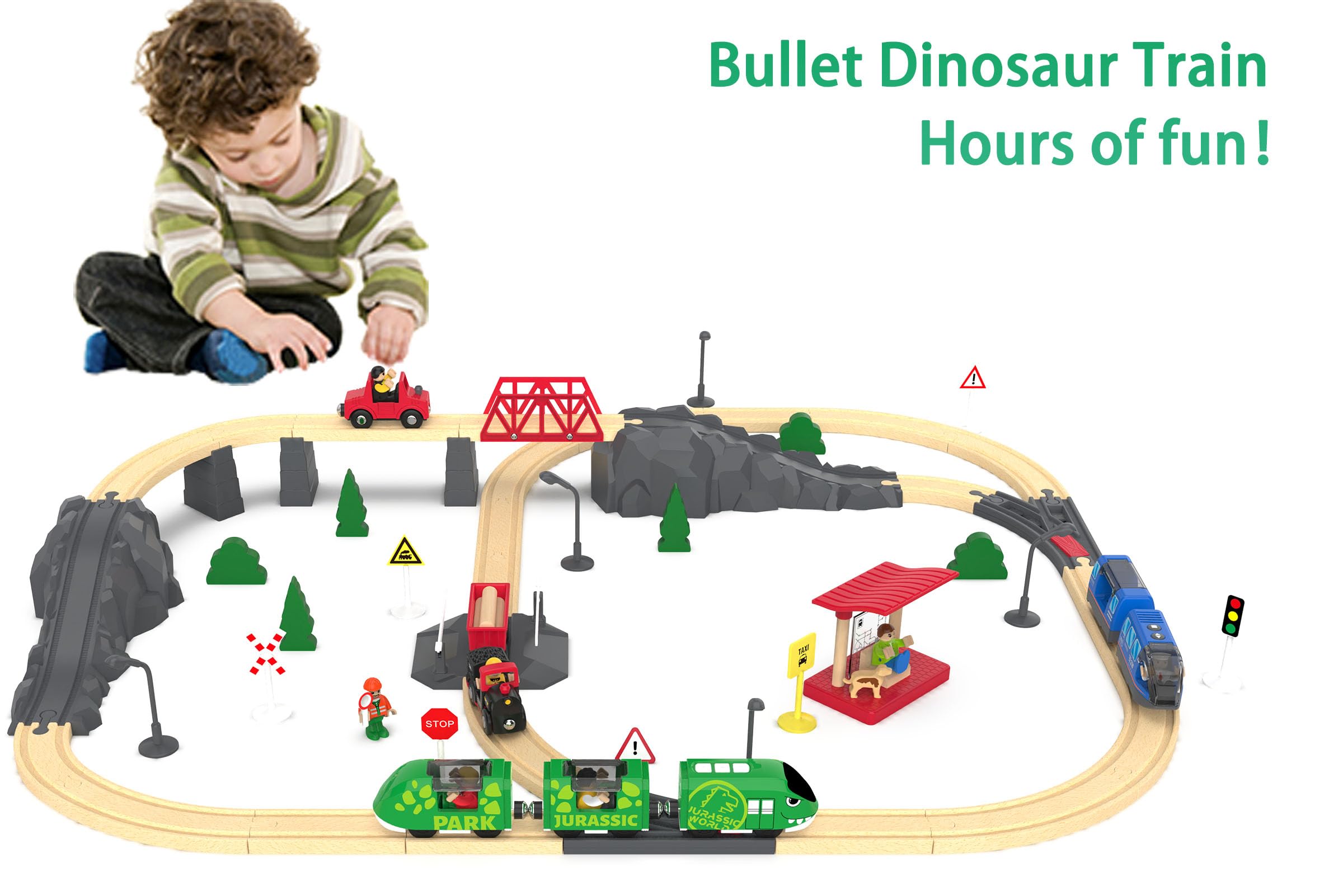 Z MAYABBO train set Brio compatible design fits standard tracks