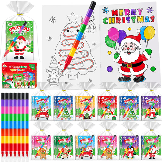 ZMLM 24 coloring books Christmas pack for kids, ideal party favors and classroom gifts.