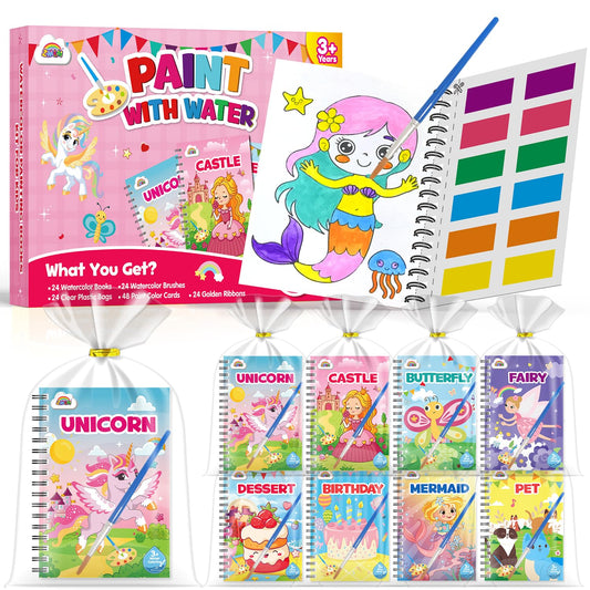 ZMLM 24 water coloring books bulk set for kids, ideal for classroom activities.