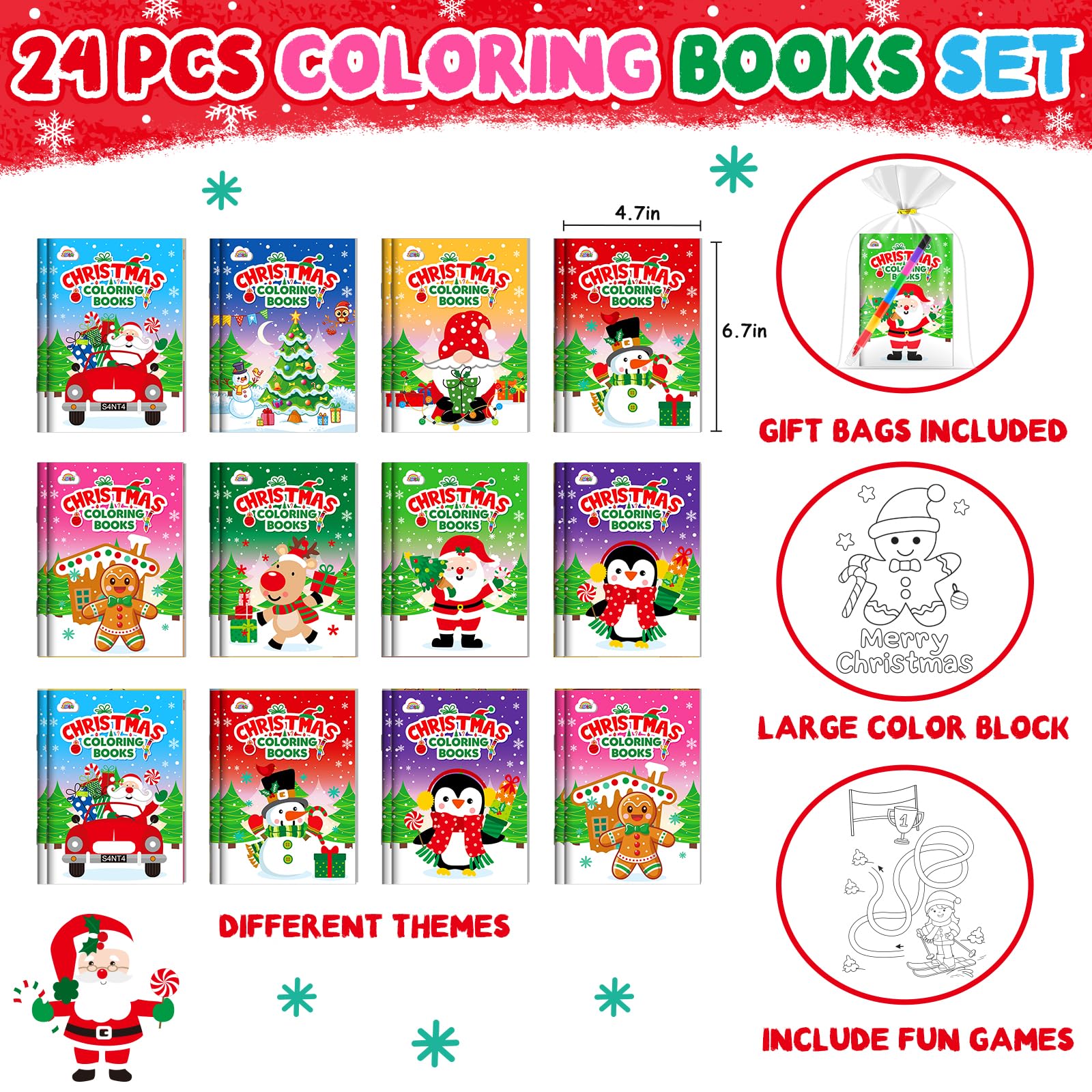 ZMLM mini coloring books measure 6.7 x 4.7 inches, perfect for on-the-go coloring.