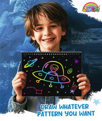 ZMLM Rainbow Scratch Paper close-up reveals vibrant colors for creative play