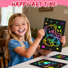 ZMLM scratch-off surface close-up highlights mess-free art experience for kids