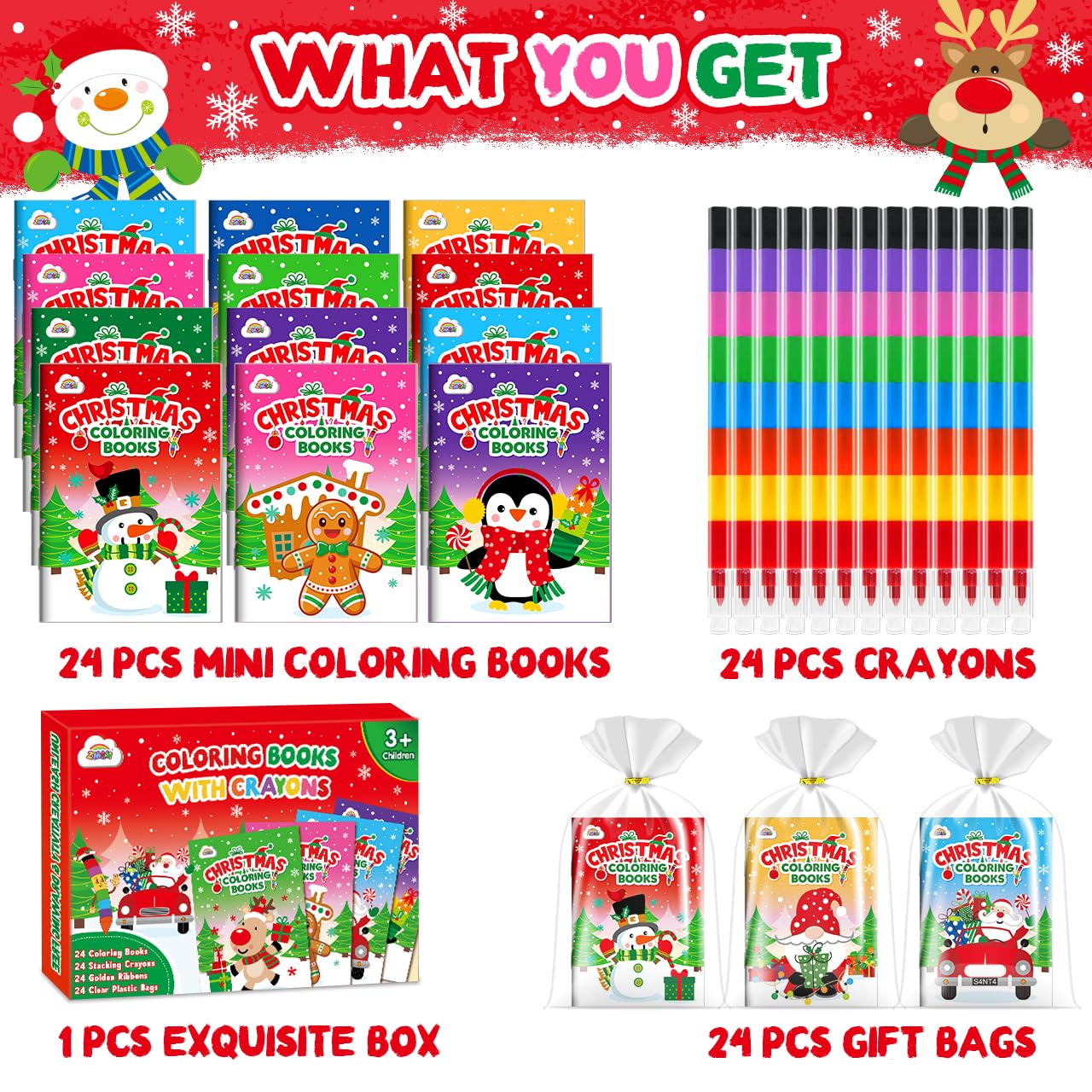ZMLM stackable crayons with 8 bright colors, great for group activities and quick coloring.