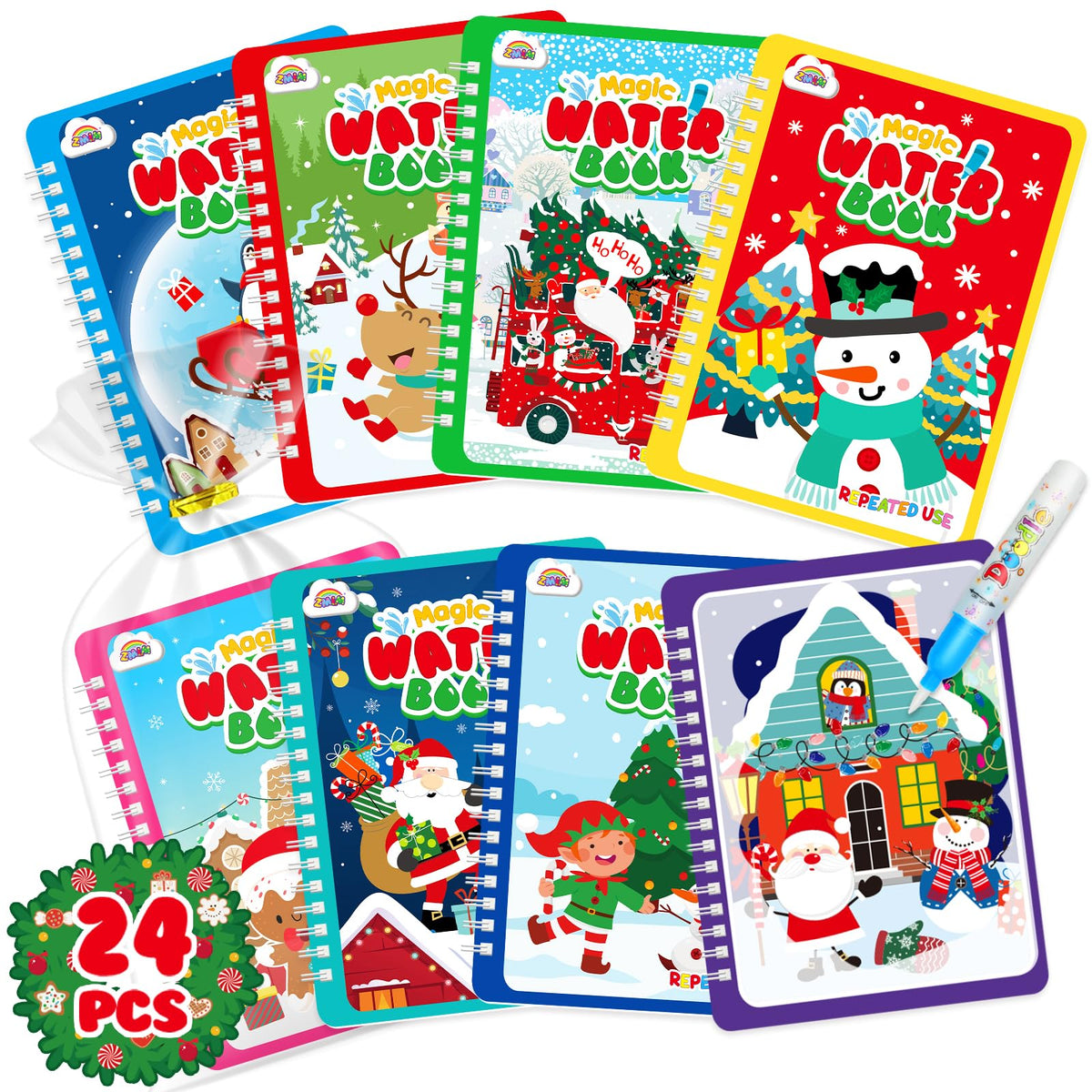 ZMLM water coloring book cover showing mess-free learning for toddlers