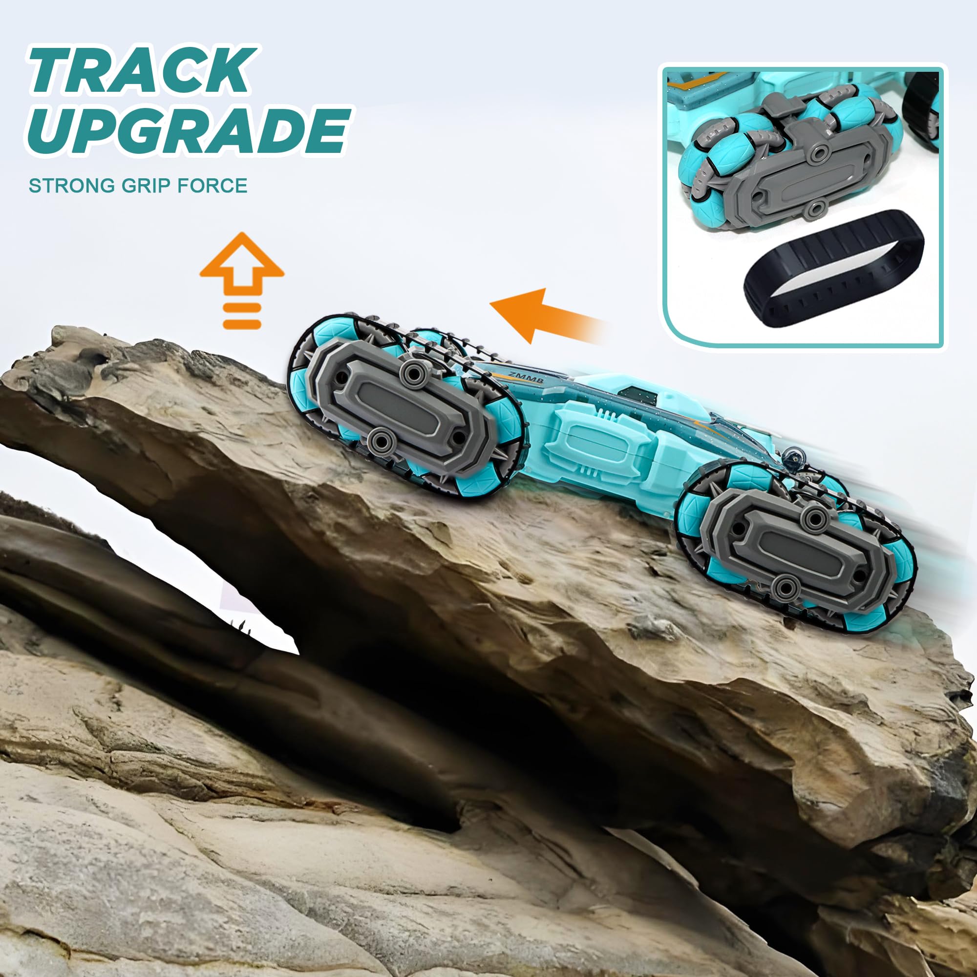 ZMMB 8-wheel drive with detachable tracks for better grip on rough terrain.