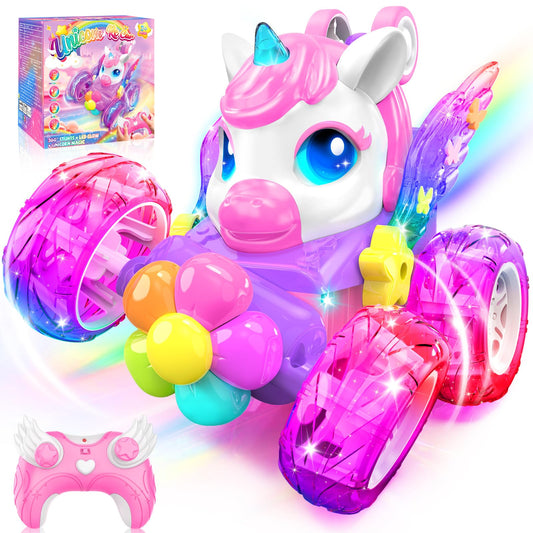 Zmpolir Unicorn RC Car front view highlights playful, girl-friendly design for imaginative play.