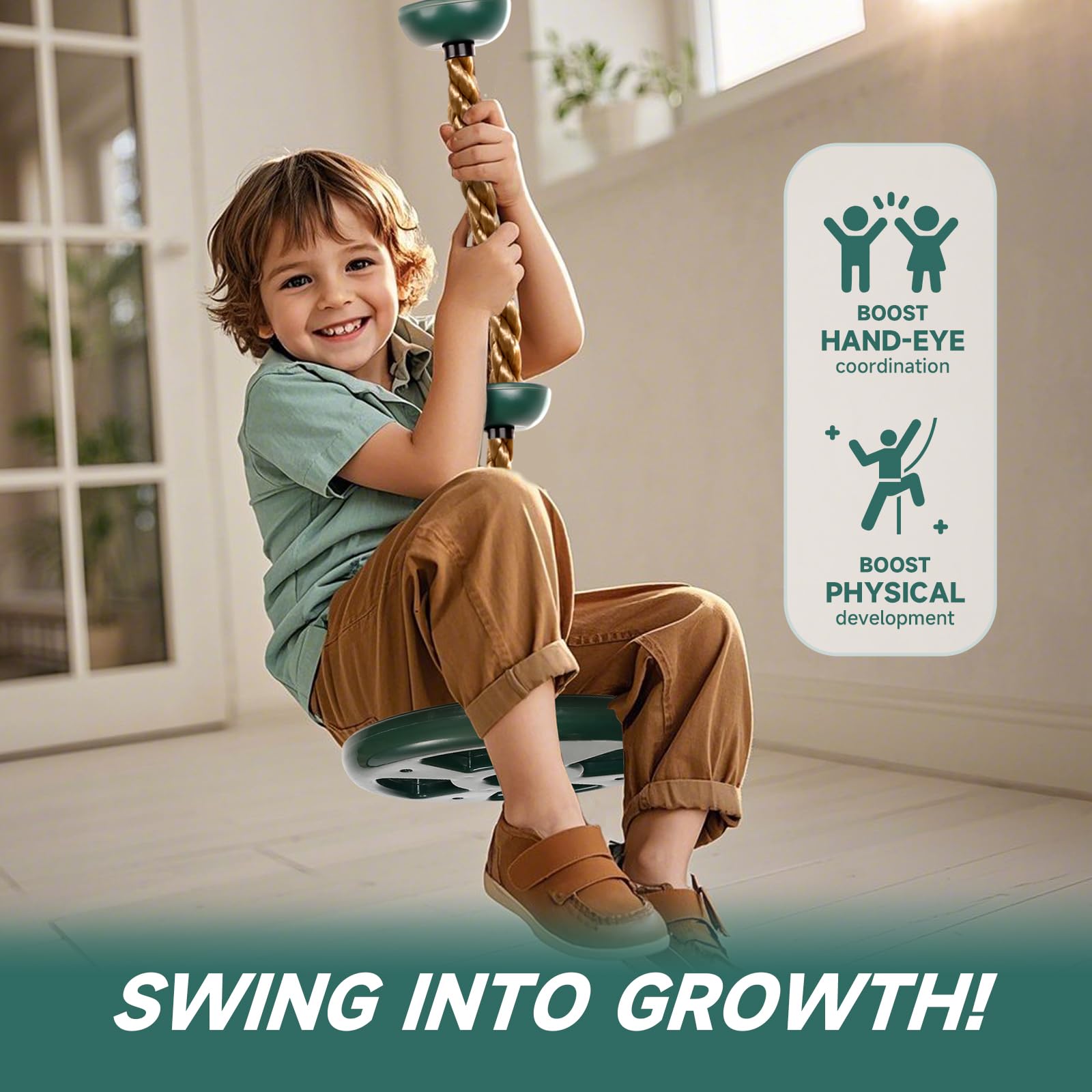 ZNCMRR kids outdoor swing demonstrates safe, active fun in fresh air.