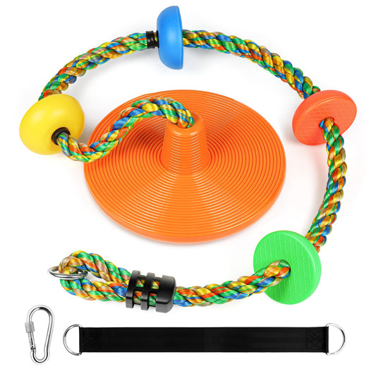 ZNCMRR Tree Swing seat orange for kids boosts backyard fun and durable comfort.