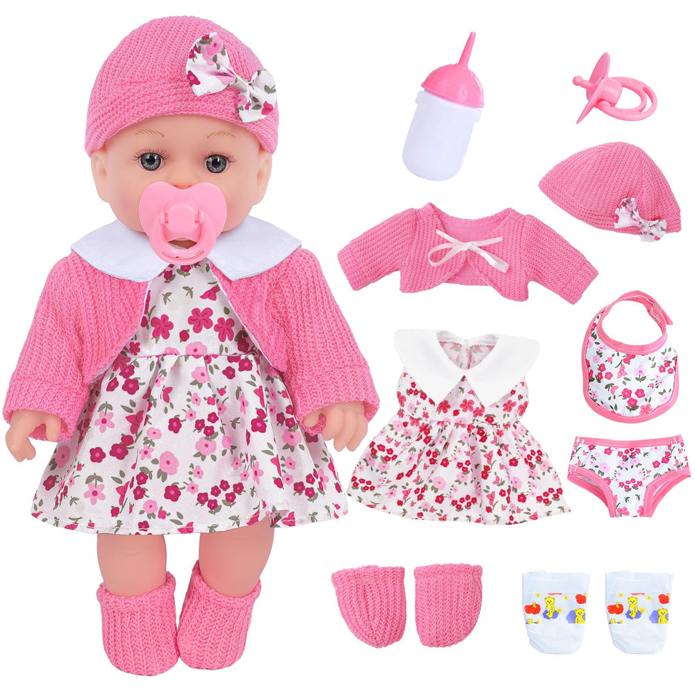 ZNTWEI 12 inch baby doll with realistic eyes for imaginative play