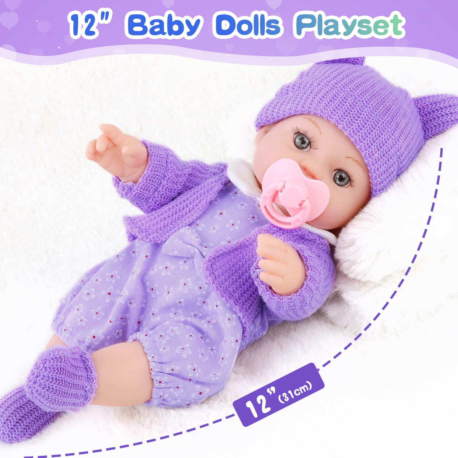 ZNTWEI 12-inch doll with nipple accessory supports realistic caring play sessions.