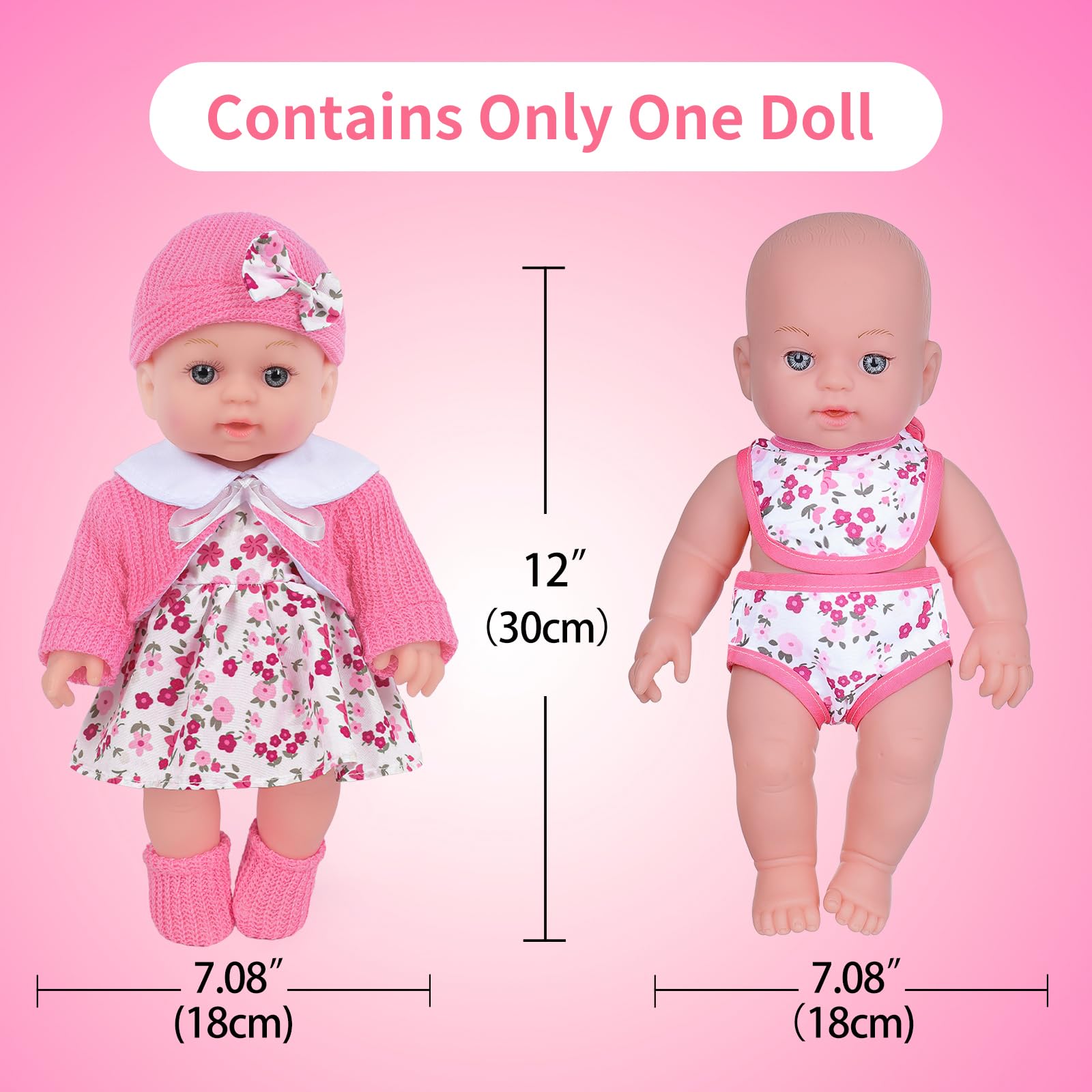 ZNTWEI baby doll bottle and nipple for pretend feeding