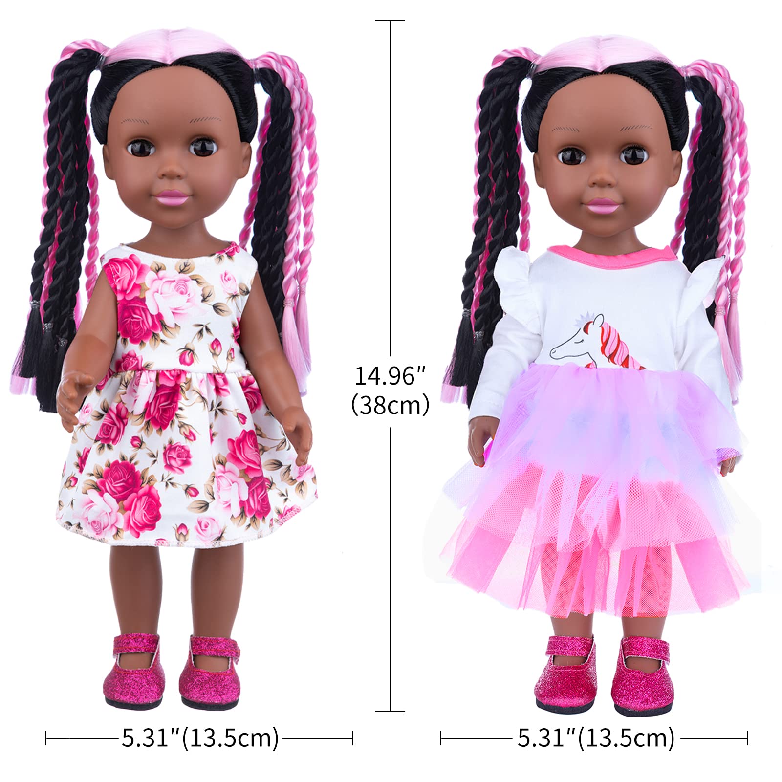 ZNTWEI doll clothes set with removable outfits for easy dressing play.