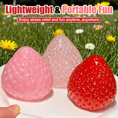 Zoacrn kawaii stress toys strawberry image emphasizes soothing tactile experience.