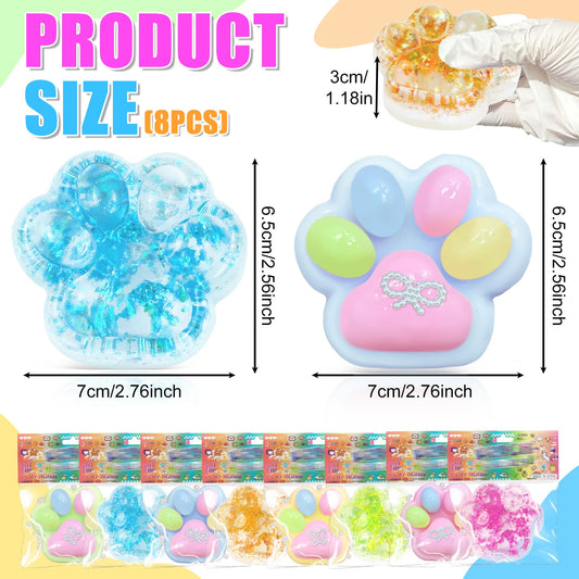 Zoacrn Taba Squishies Paw colourful set with vibrant textures for fidget play.