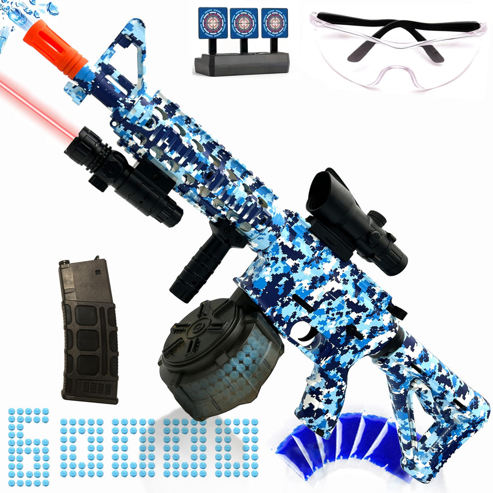 ZoffyFabrizio Large Gel Splat Blaster front view in blue for outdoor play