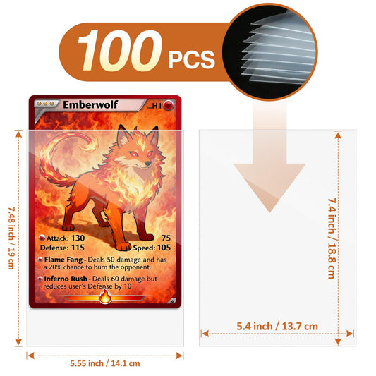 Zofly Jumbo Card Sleeves L inside view shows clear protection for cards