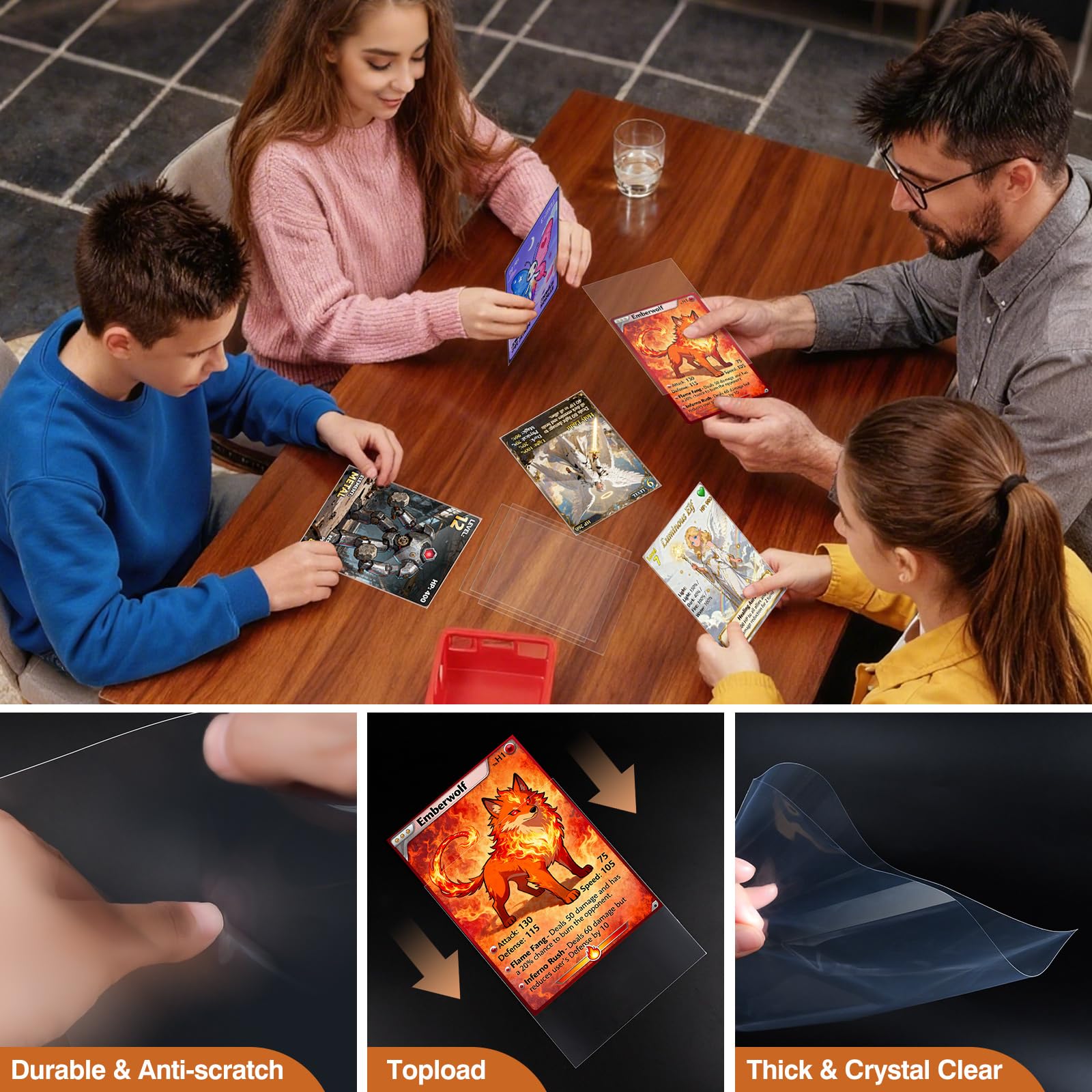 Zofly Jumbo Card Sleeves L top-loading design allows easy in and out access