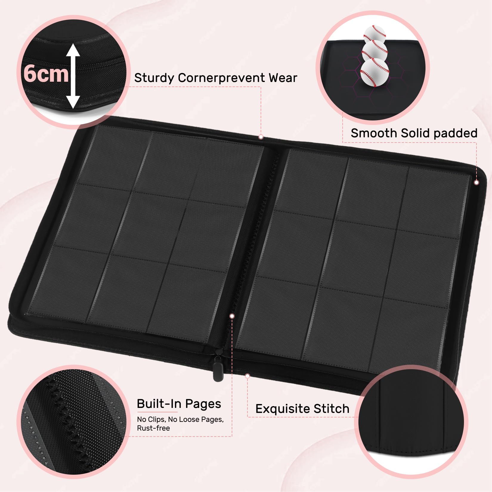 Zofly sturdy zipper on a large-capacity binder shields from dust and spills