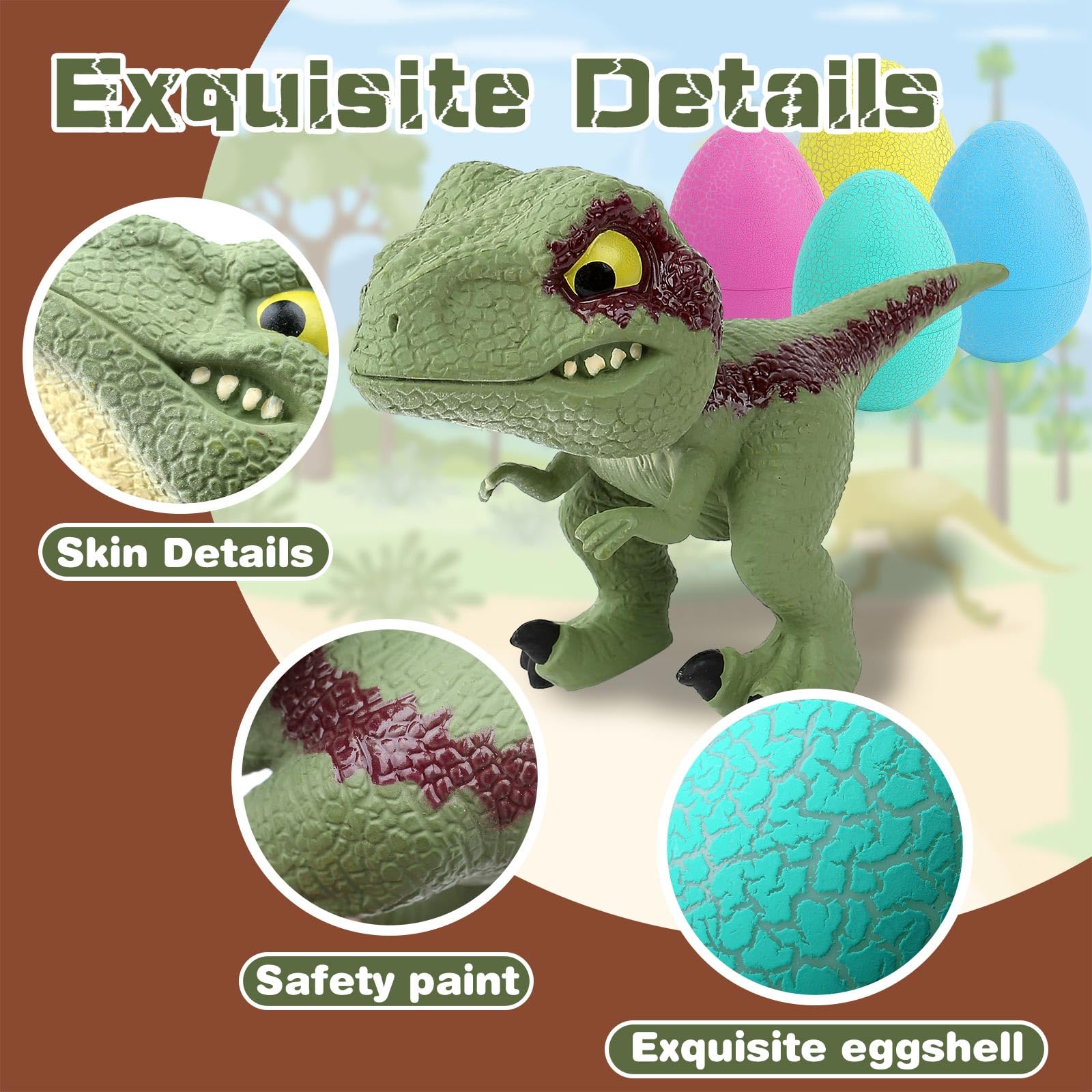 ZOHANINDL green dinosaur egg with surprise dinosaur inside.