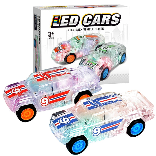 ZOHANINDL LED light-up monster trucks two-pack glow brightly for engaging play.