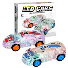 ZOHANINDL LED light up pull back cars, red and blue pack, ideal for active play sessions.