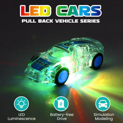 ZOHANINDL marble racer with motion-activated LEDs flashing red, blue, green, purple.