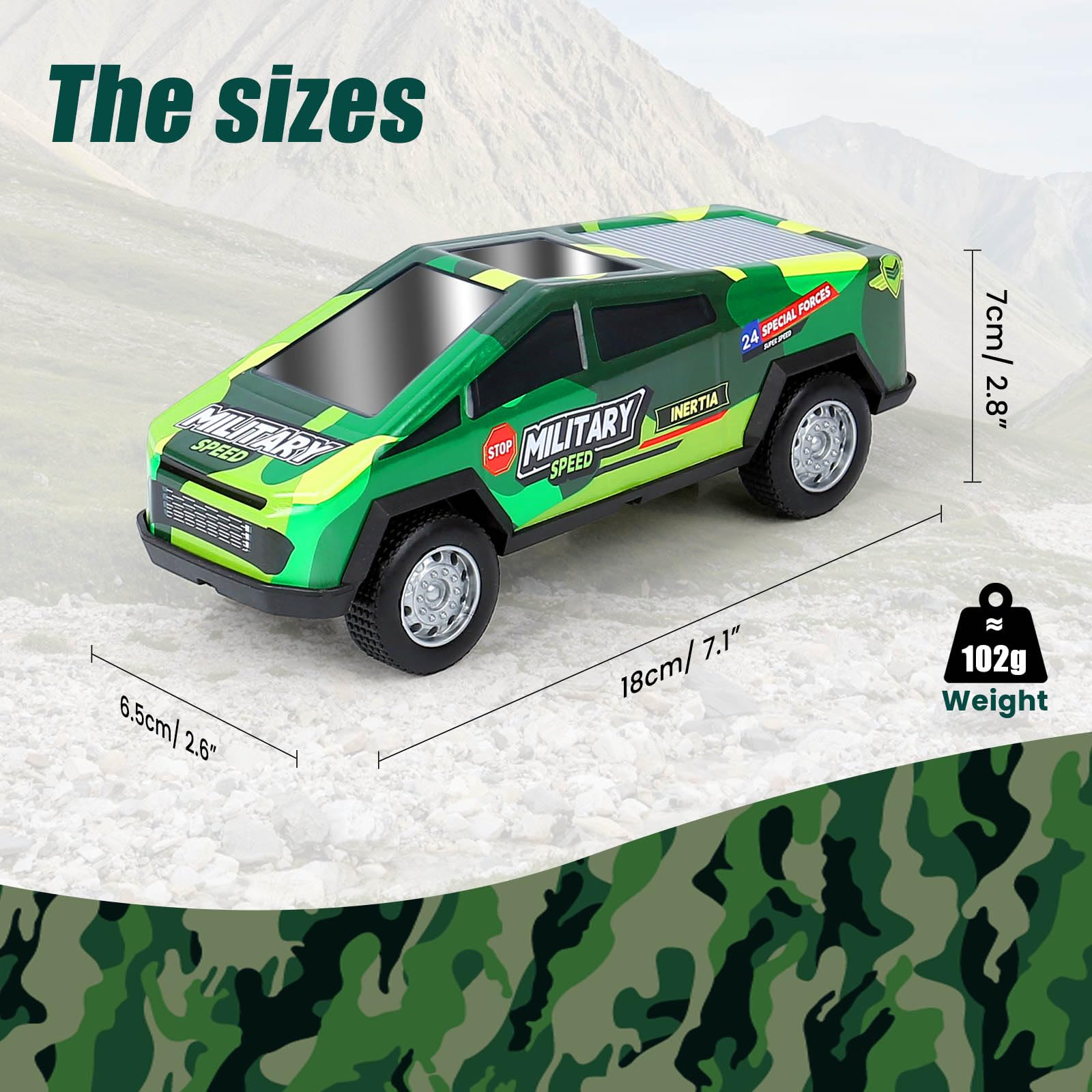 ZOHANINDL camouflage 1/32 model car for imaginative play