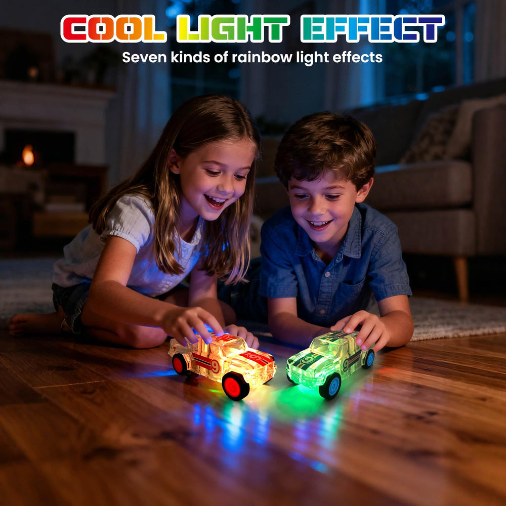 ZOHANINDL spinning-marble-led-action trucks create a colorful light show during play.