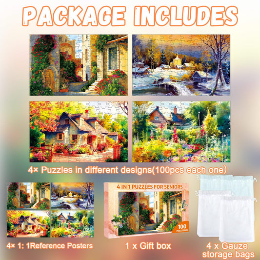 ZOIIWA senior large-piece puzzle—easy-handle 100-piece set for comfortable assembling